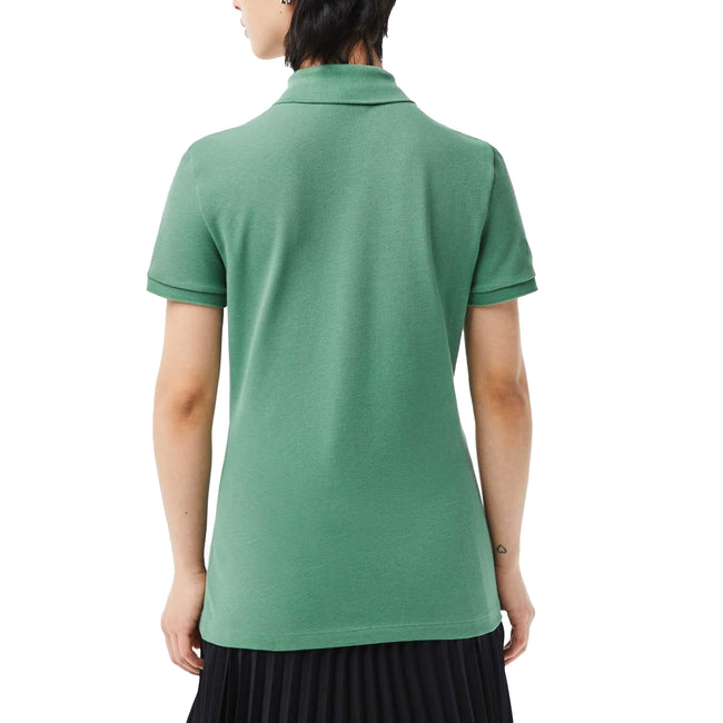 Green - Back - Lacoste Womens-Ladies L.12.D Mini Pique Slim Polo Shirt