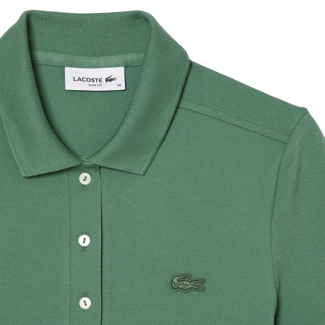 Green - Lifestyle - Lacoste Womens-Ladies L.12.D Mini Pique Slim Polo Shirt