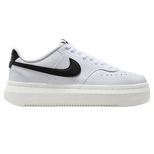 White-Black - Front - Nike Womens-Ladies Court Vision Al Leather Platform Trainers