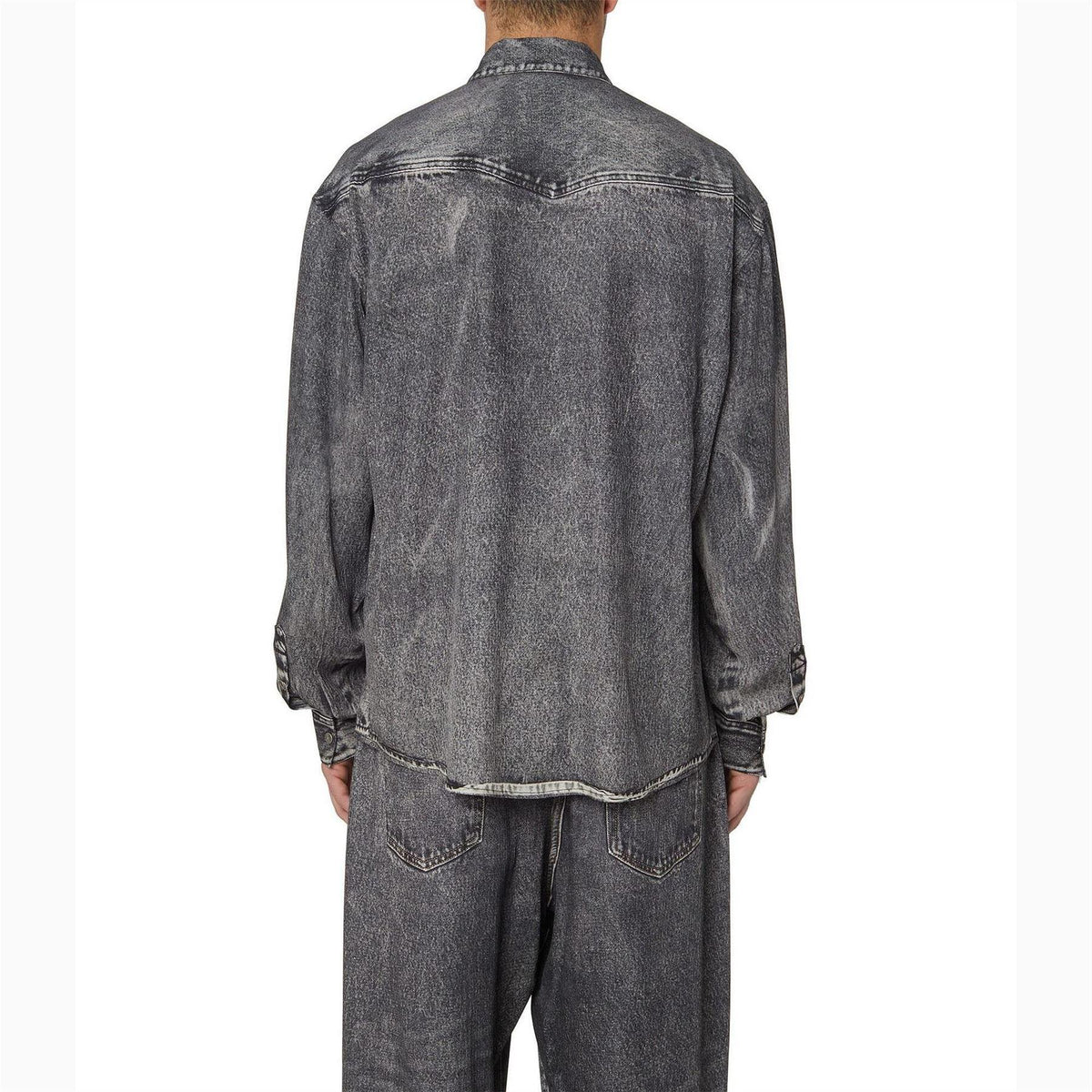 Black-Grey - Pack Shot - Diesel Mens Gils Denim Shirt