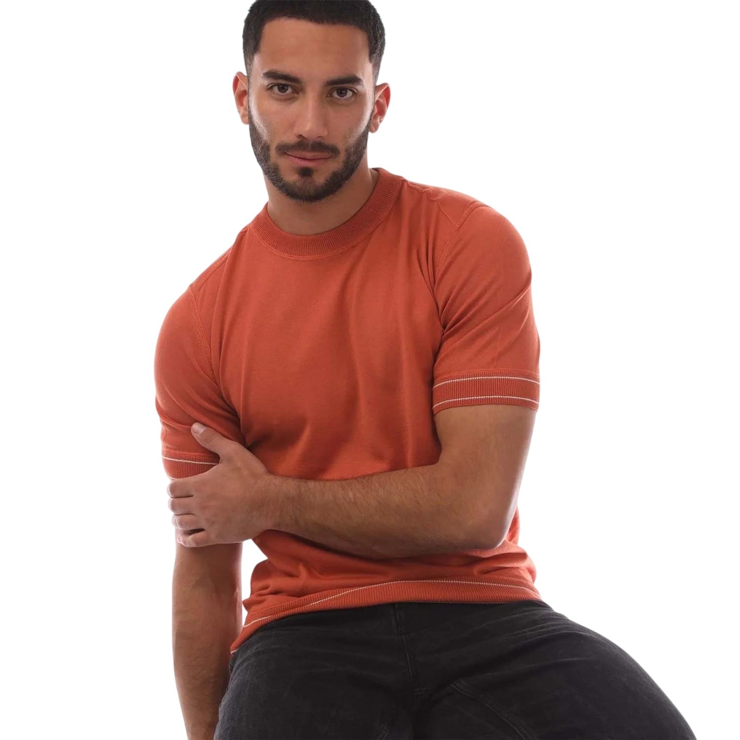 Orange - Lifestyle - Boss Mens Plain Cotton T-Shirt