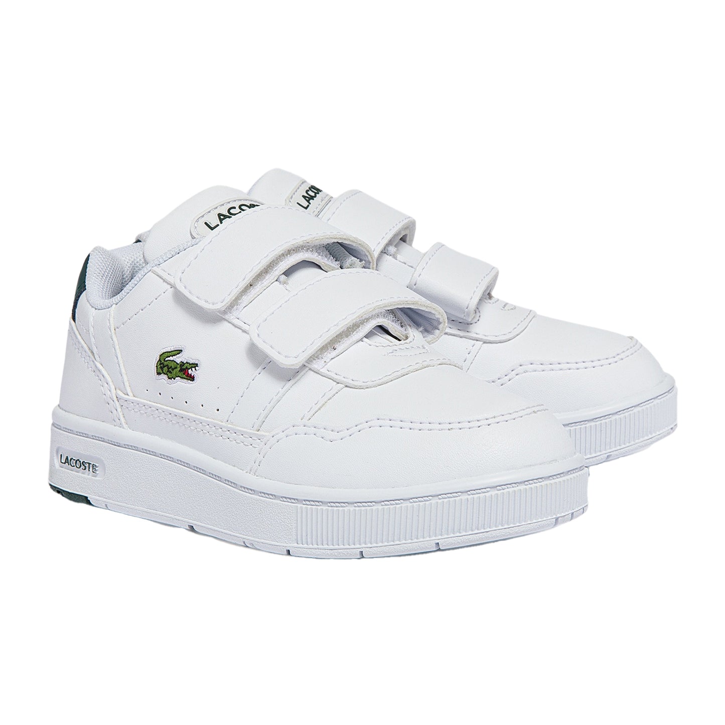 White-Green - Pack Shot - Lacoste Childrens-Kids T-Clip Croc Trainers