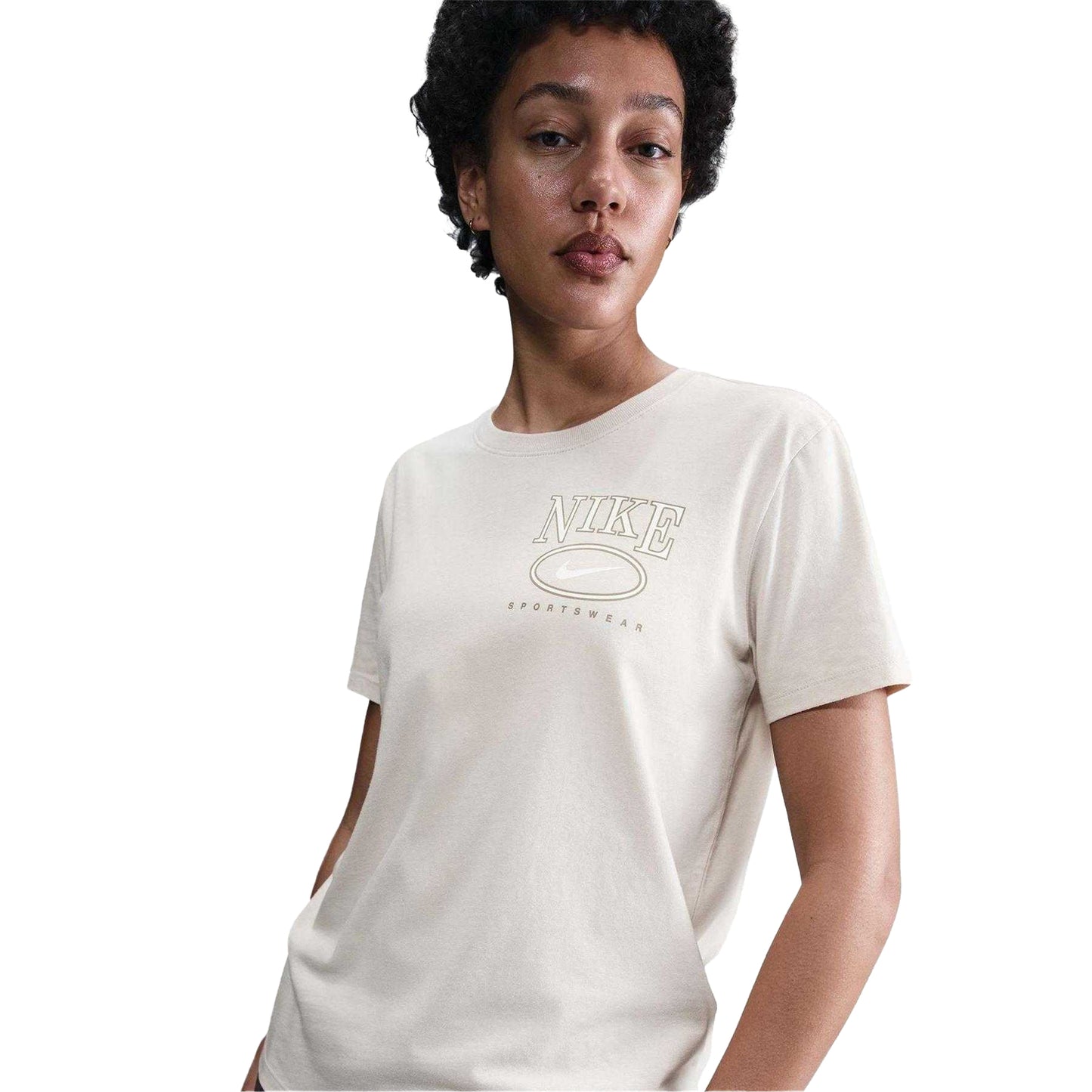 Light Beige - Lifestyle - Nike Womens-Ladies Sportswear Club Swoosh T-Shirt