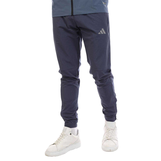 Navy - Front - Adidas Mens Woven Tracksuit Bottoms