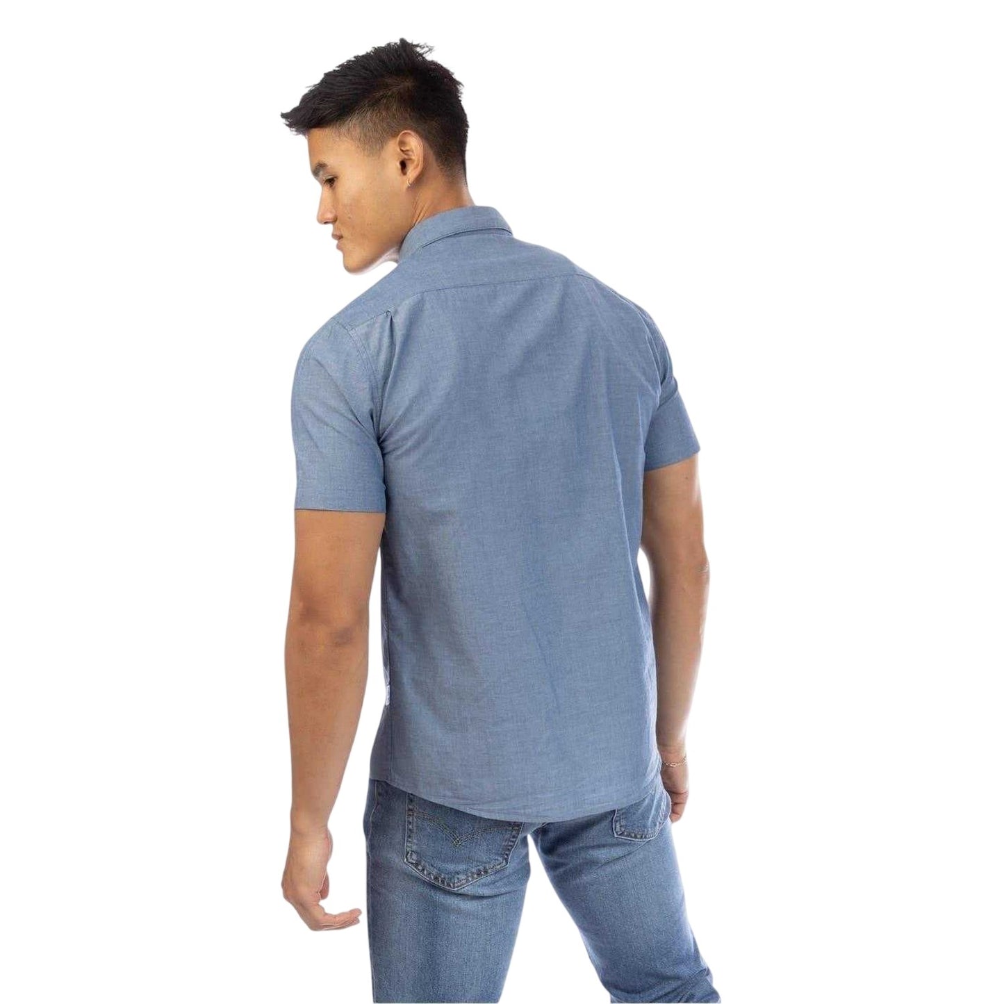 Indigo - Back - Peter Werth Mens Chambray Shirt
