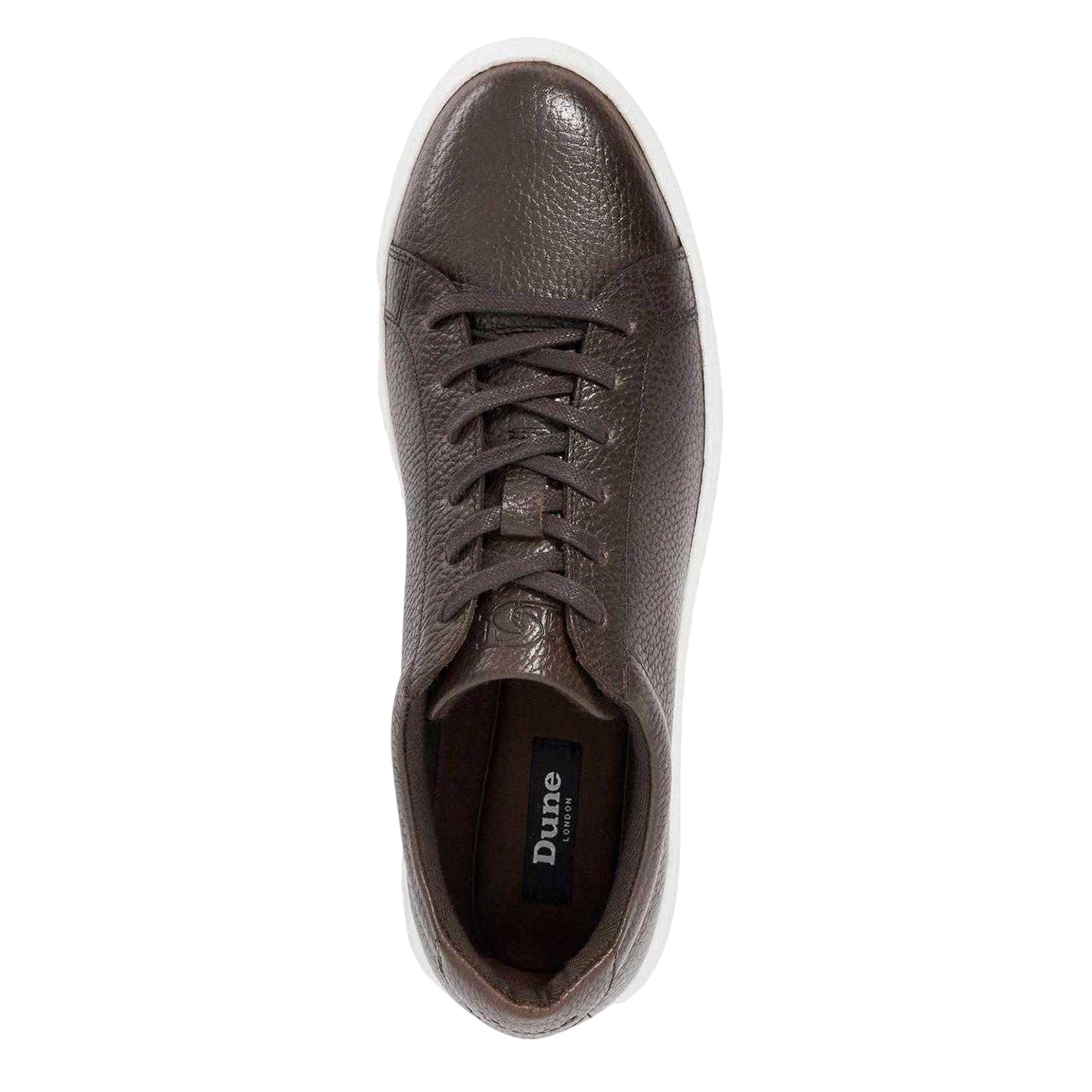 Chocolate - Lifestyle - Dune London Mens Tais Leather Flat Trainers