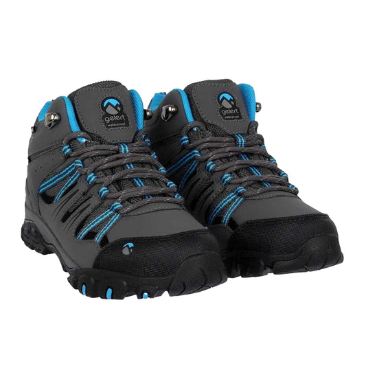 Charcoal-Blue - Front - Gelert Childrens-Kids Horizon Waterproof Mid Cut Walking Boots