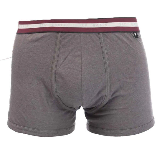 Black-Grey-Maroon - Front - Ted Baker Mens Cotton Boxer Shorts (Pack of 3)