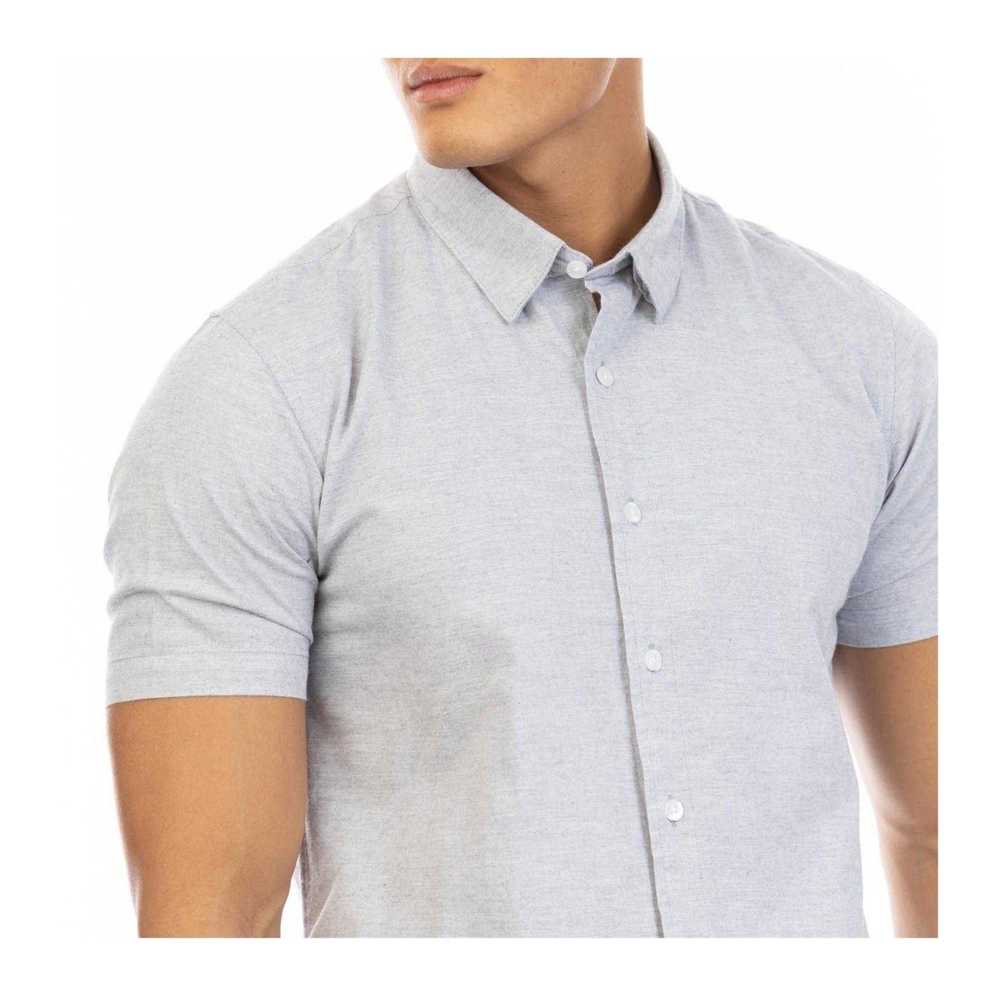 Grey - Side - Peter Werth Mens Collared Shirt