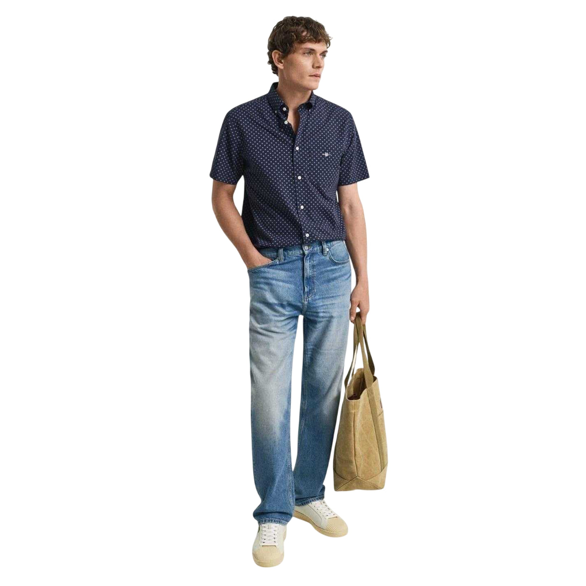 Evening Blue - Side - Gant Mens Patterned Regular Shirt