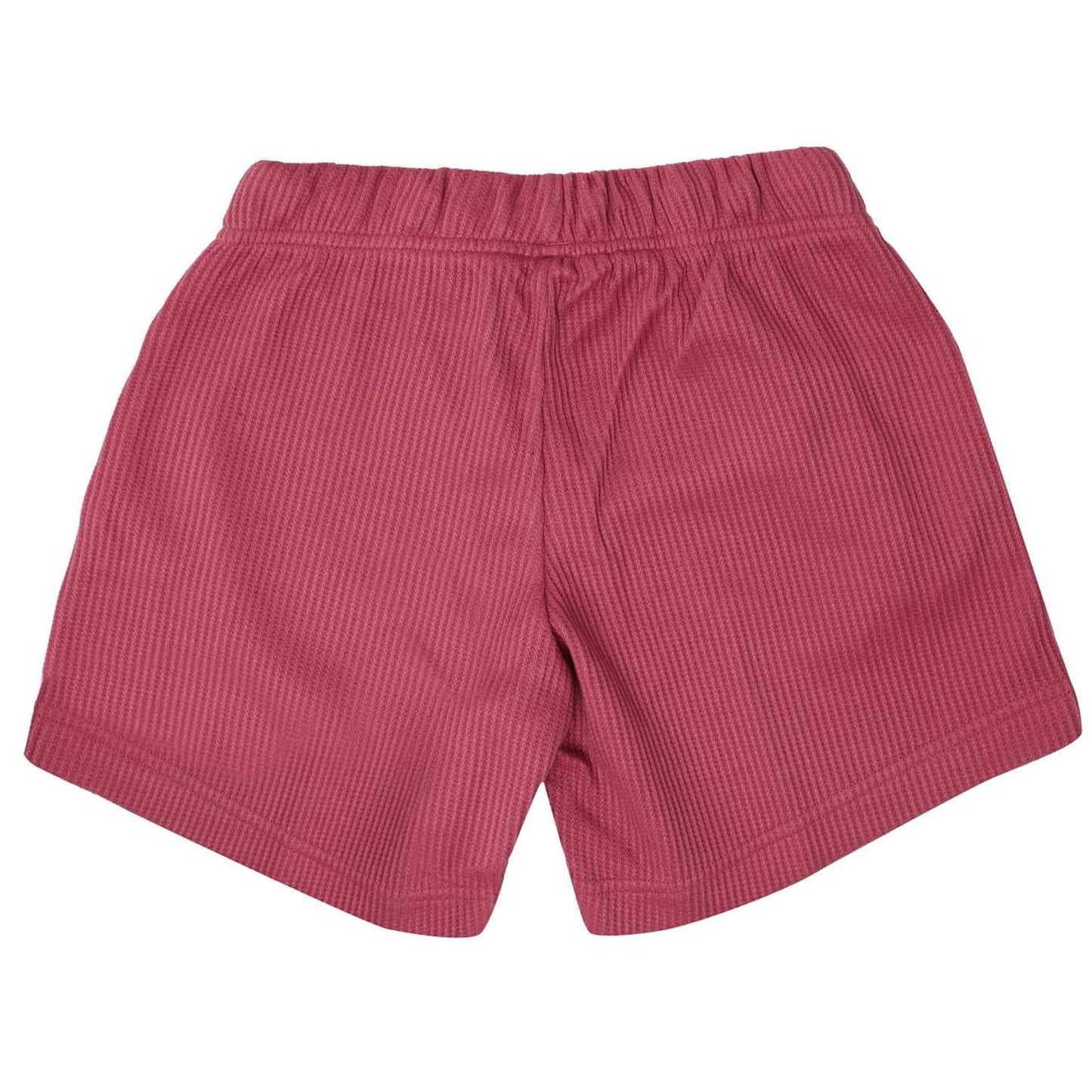Pink - Back - Adidas Boys Waffle Knit Loose Fit Lounge Shorts