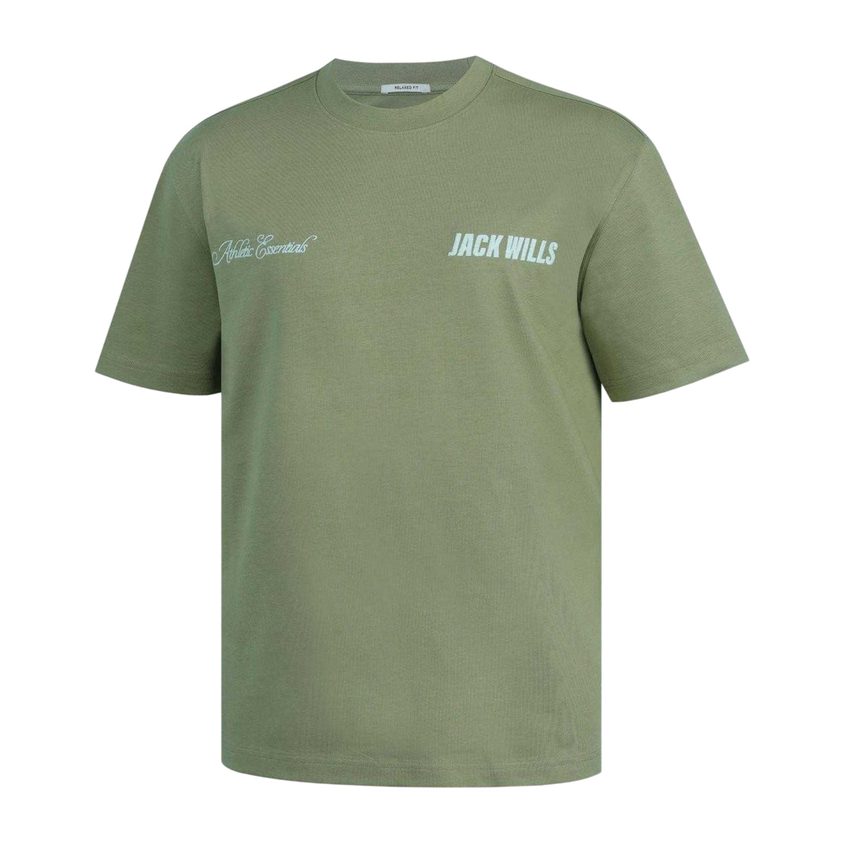 Sage Green - Side - Jack Wills Mens Script Mix Oversized T-Shirt