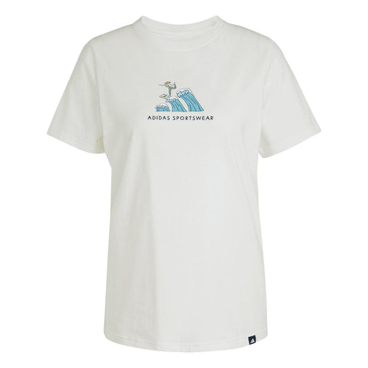 Off White - Front - Adidas Womens-Ladies Doodle Surf T-Shirt