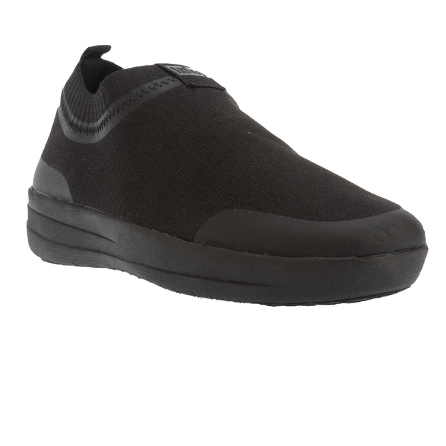 Black - Front - Fit Flop Womens-Ladies Uberknit Slip-on Trainers
