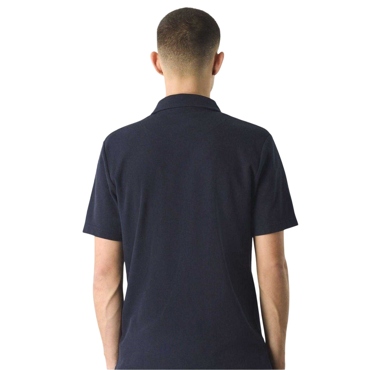 Navy - Back - Pretty Green Mens Islington Quarter Zip Regular Polo Shirt