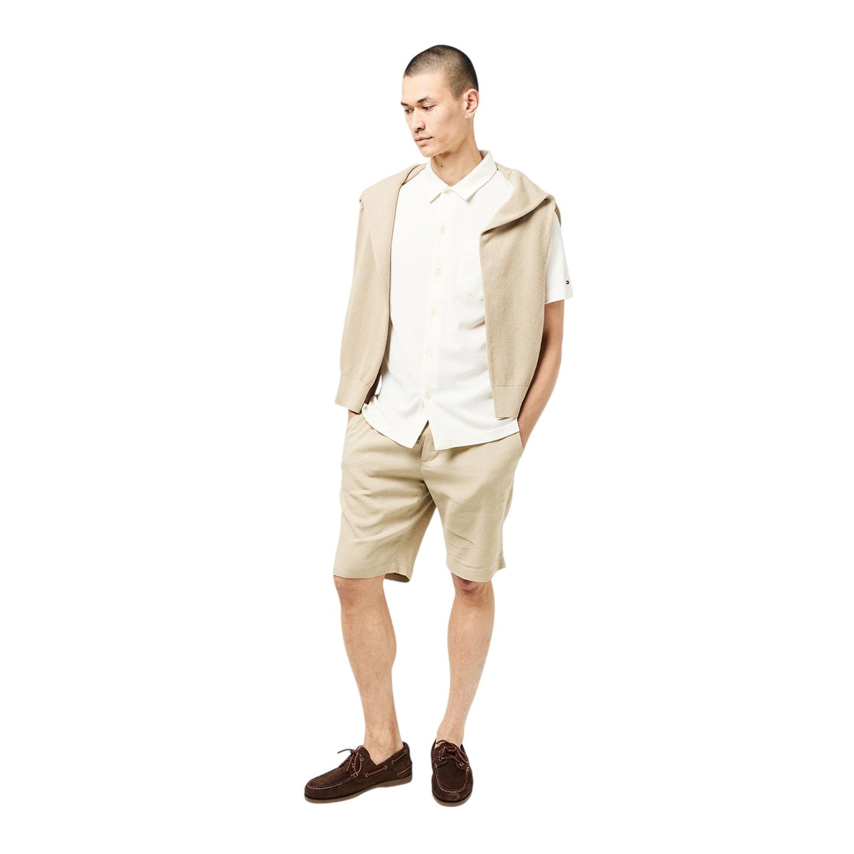 Ivory - Lifestyle - Tommy Hilfiger Mens Waffle Shirt