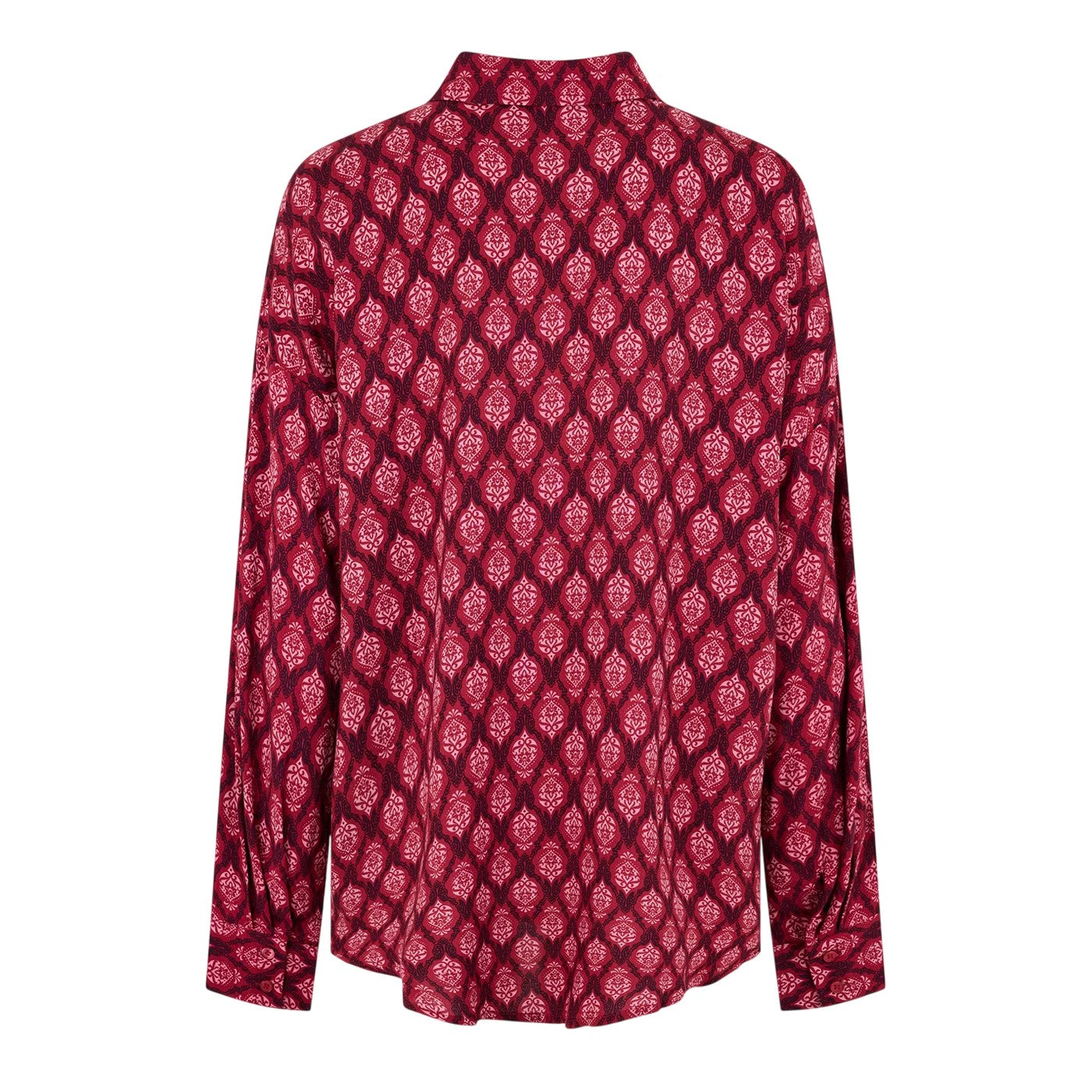 Tibetan Red - Back - Vero Moda Womens-Ladies Mathilda Relaxed Fit Long-Sleeved Shirt