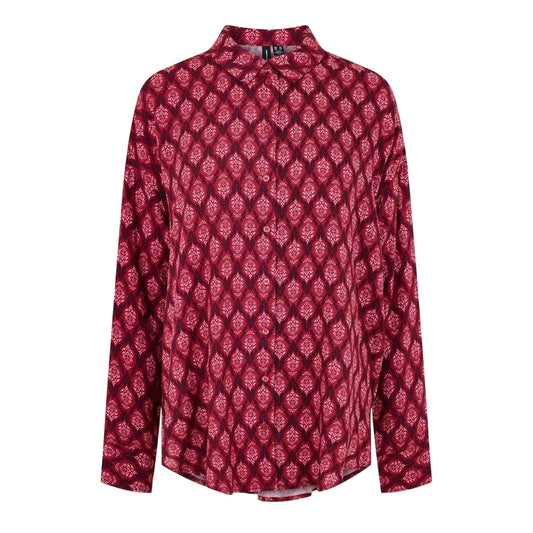 Tibetan Red - Front - Vero Moda Womens-Ladies Mathilda Relaxed Fit Long-Sleeved Shirt