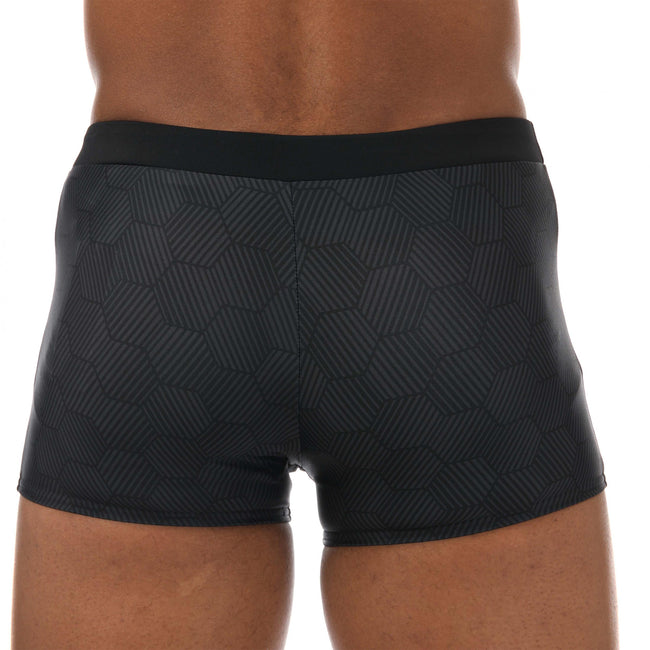 Black-Grey - Back - Speedo Mens Valmilton Jammer Swim Shorts