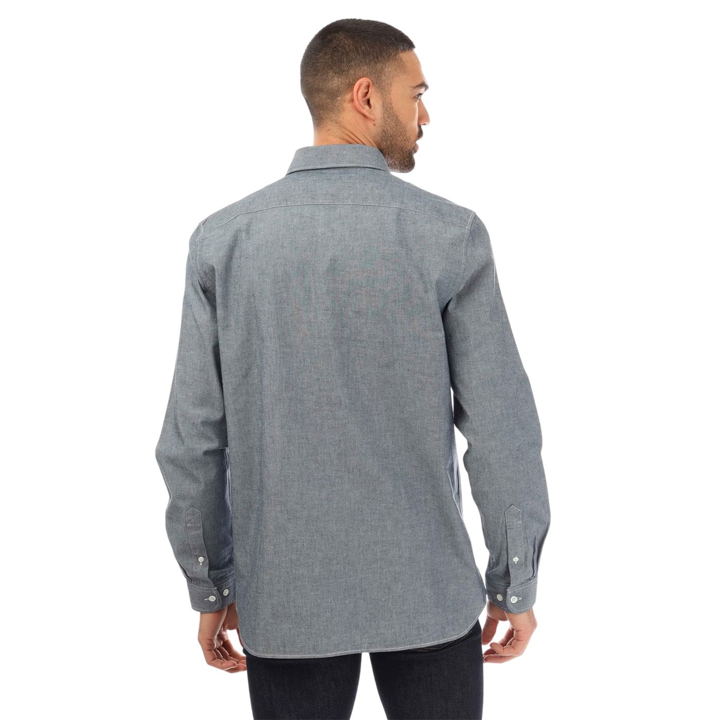 Dark Grey - Pack Shot - Lacoste Mens Denim Long-Sleeved Shirt
