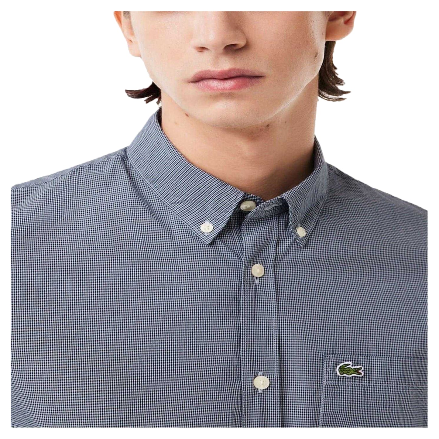 White-Navy Blue - Side - Lacoste Mens Regular Short-Sleeved Shirt