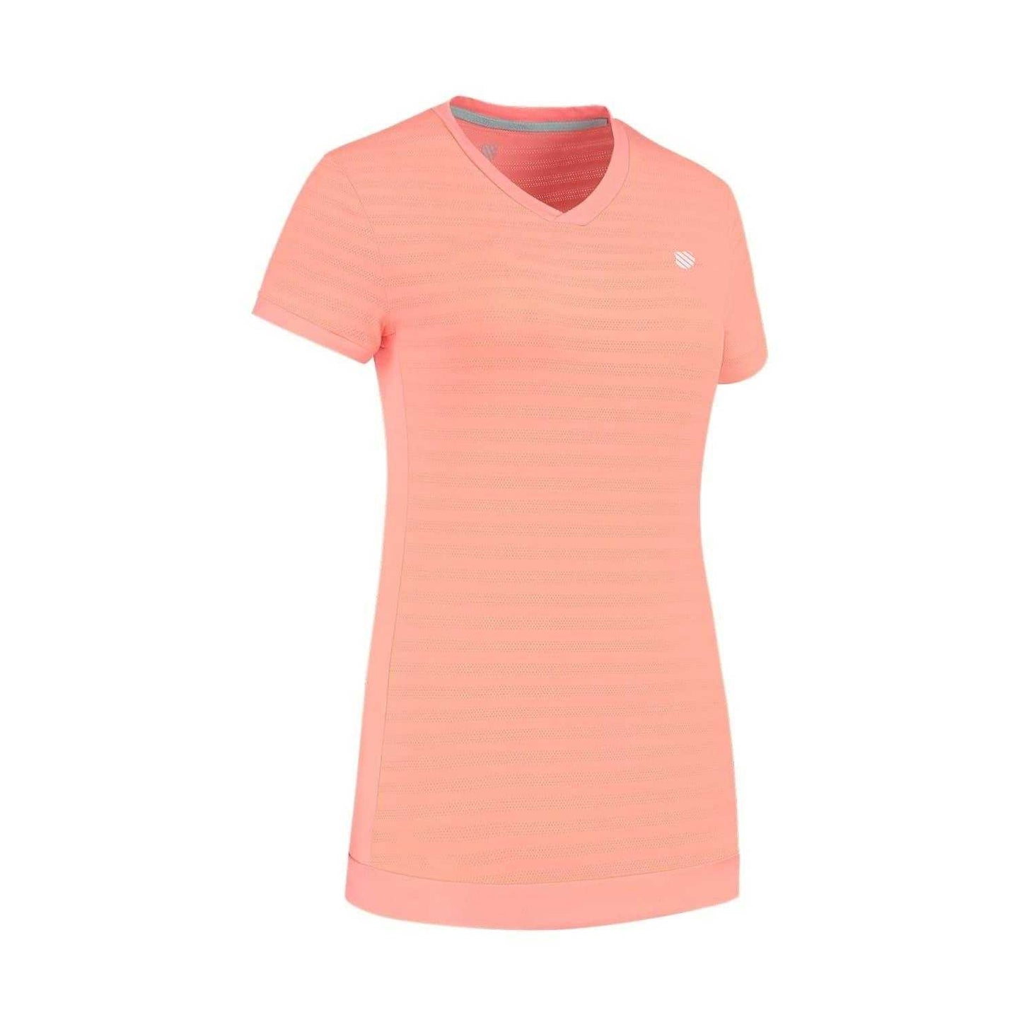 Desert Pink - Back - K-Swiss Womens-Ladies V Neck Regular T-Shirt