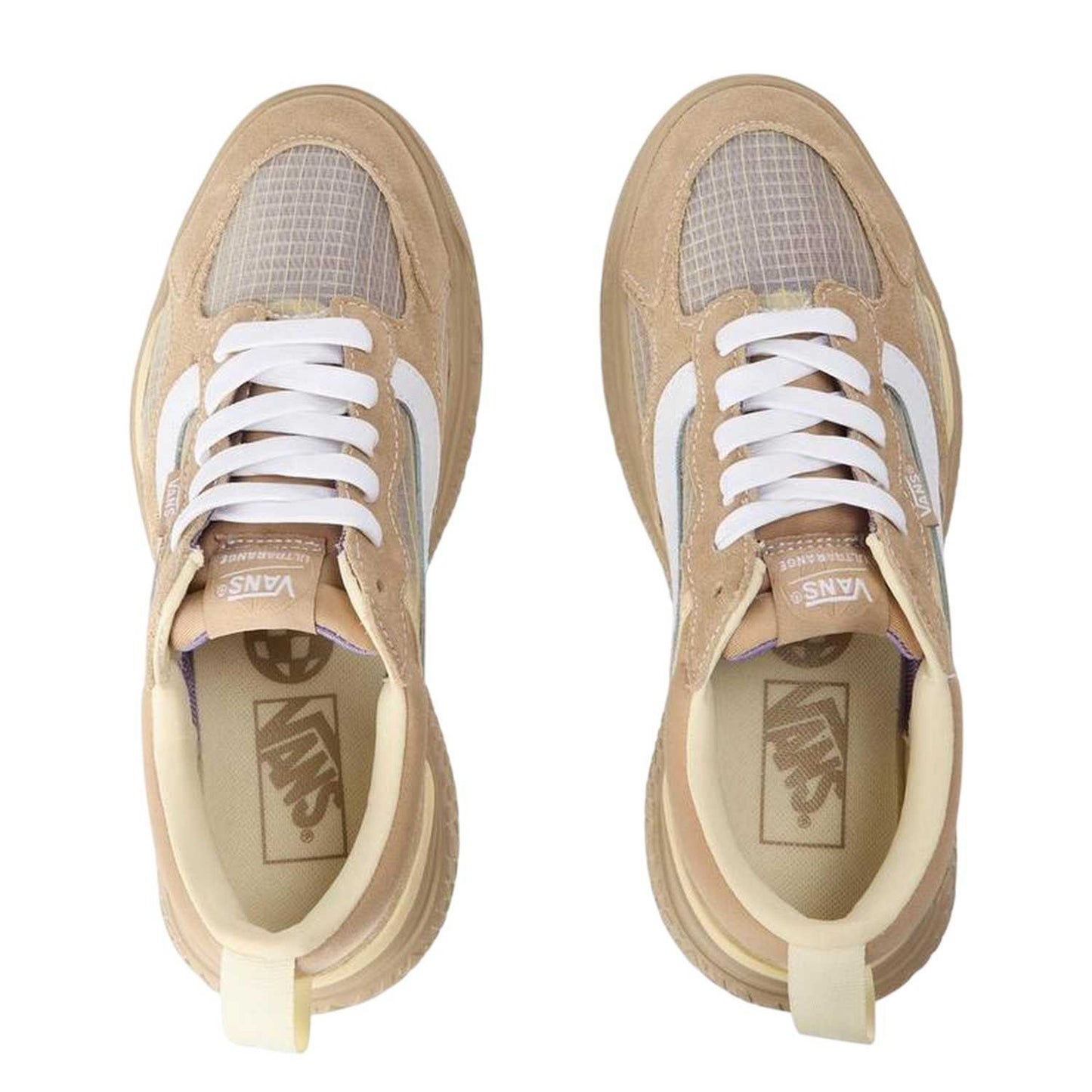 Brown-White - Side - Vans Womens-Ladies Neo VR3 Suede Trainers