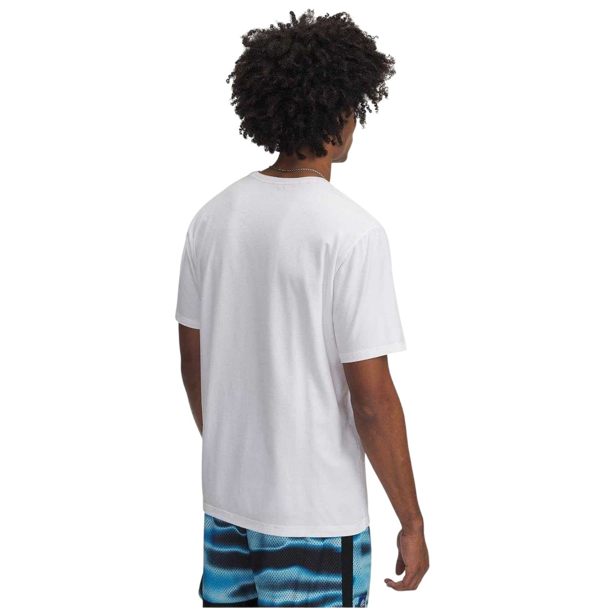 White-Black - Back - Under Armour Mens Curry Playable T-Shirt