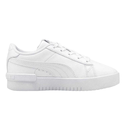 White - Front - Puma Girls Jada Platform Court Trainers