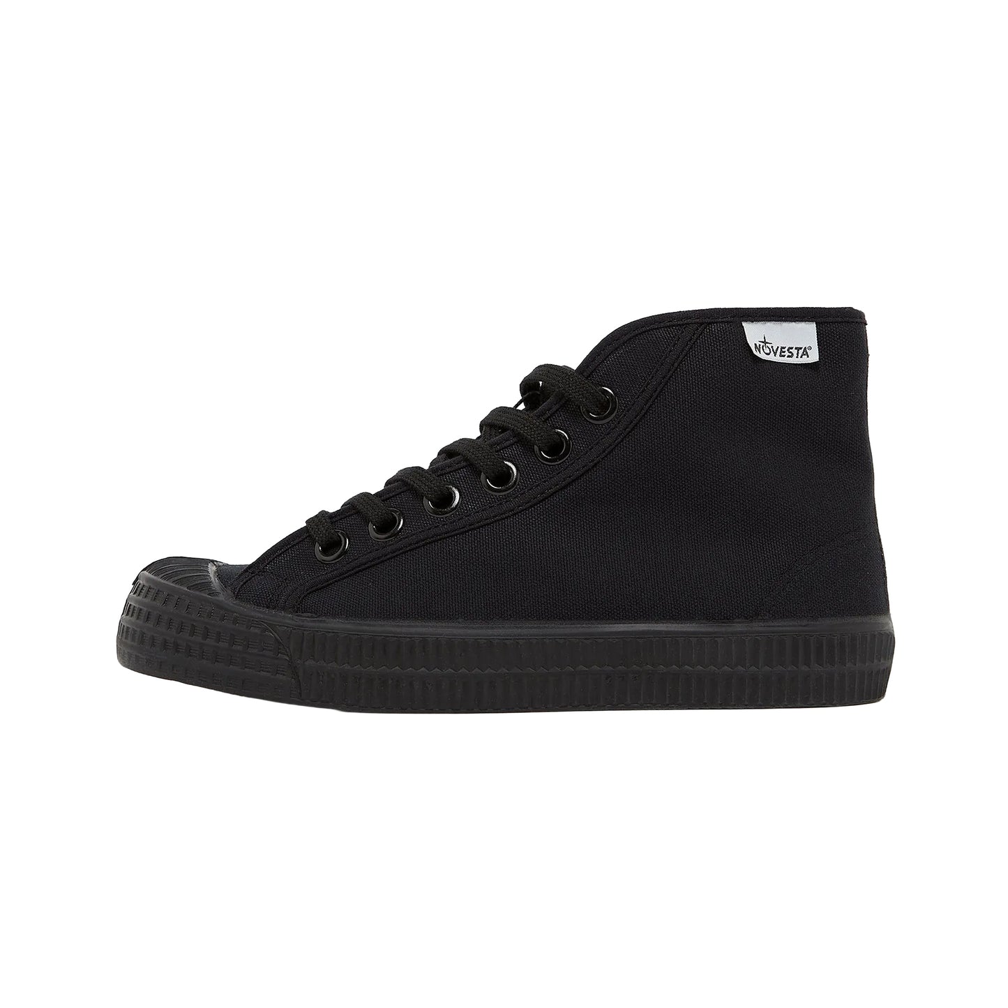 Black - Side - Novesta Womens-Ladies Star Dribble Classic Trainers