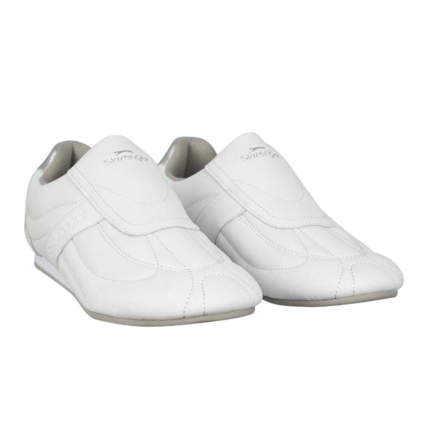 White - Pack Shot - Slazenger Womens-Ladies Warrior Leather Trainers