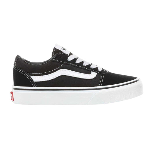 Black-White - Front - Vans Childrens-Kids Ward Canvas Trainers