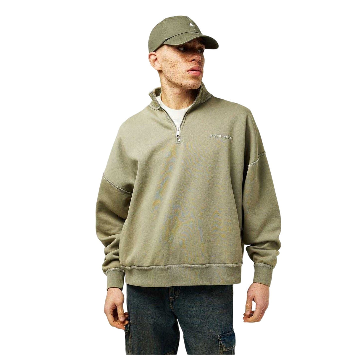 Silver Sage - Side - Jack Wills Mens Fleece Sweatshirt