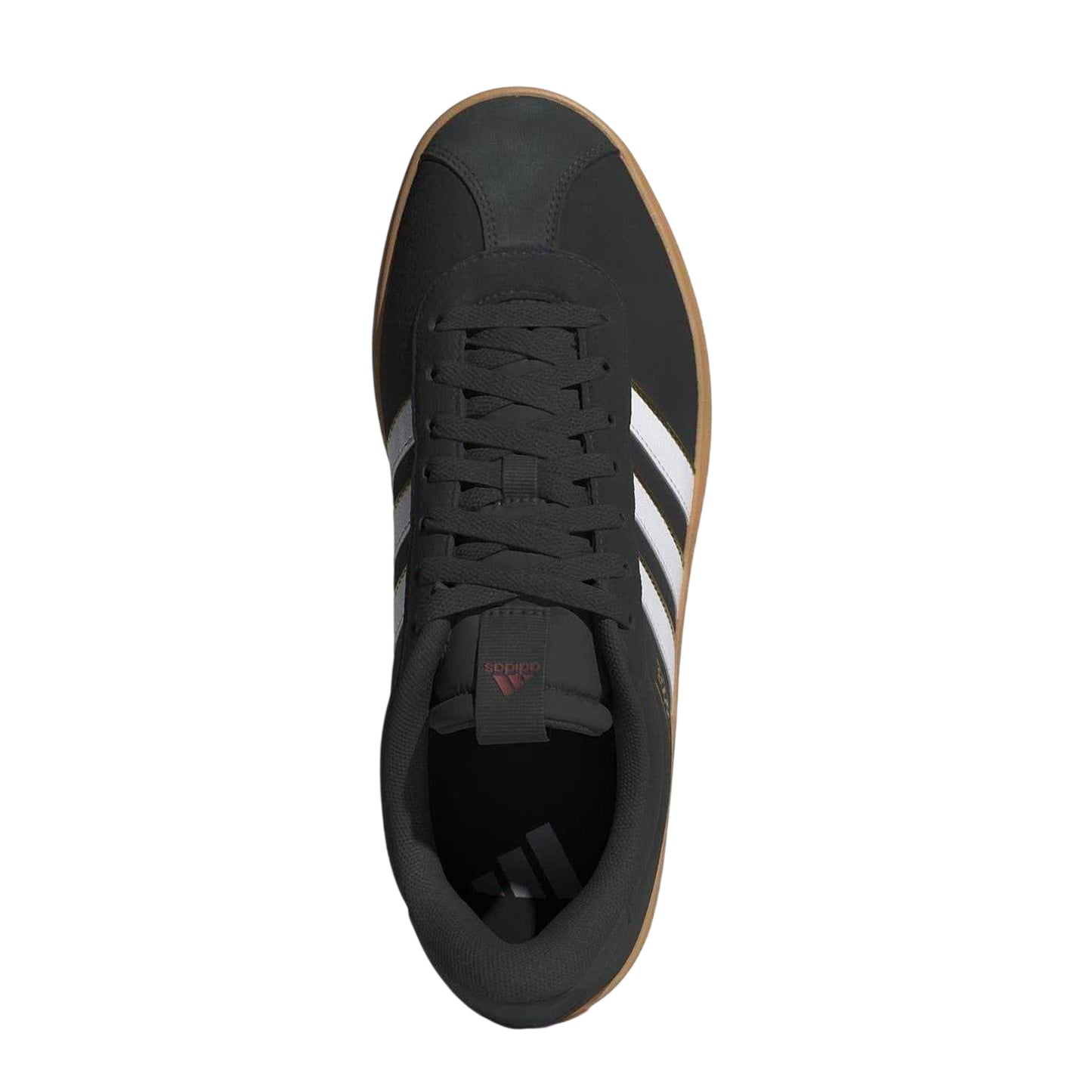 Black - Pack Shot - Adidas Mens VL Court 3.0 3 Stripes Flat Court Trainers