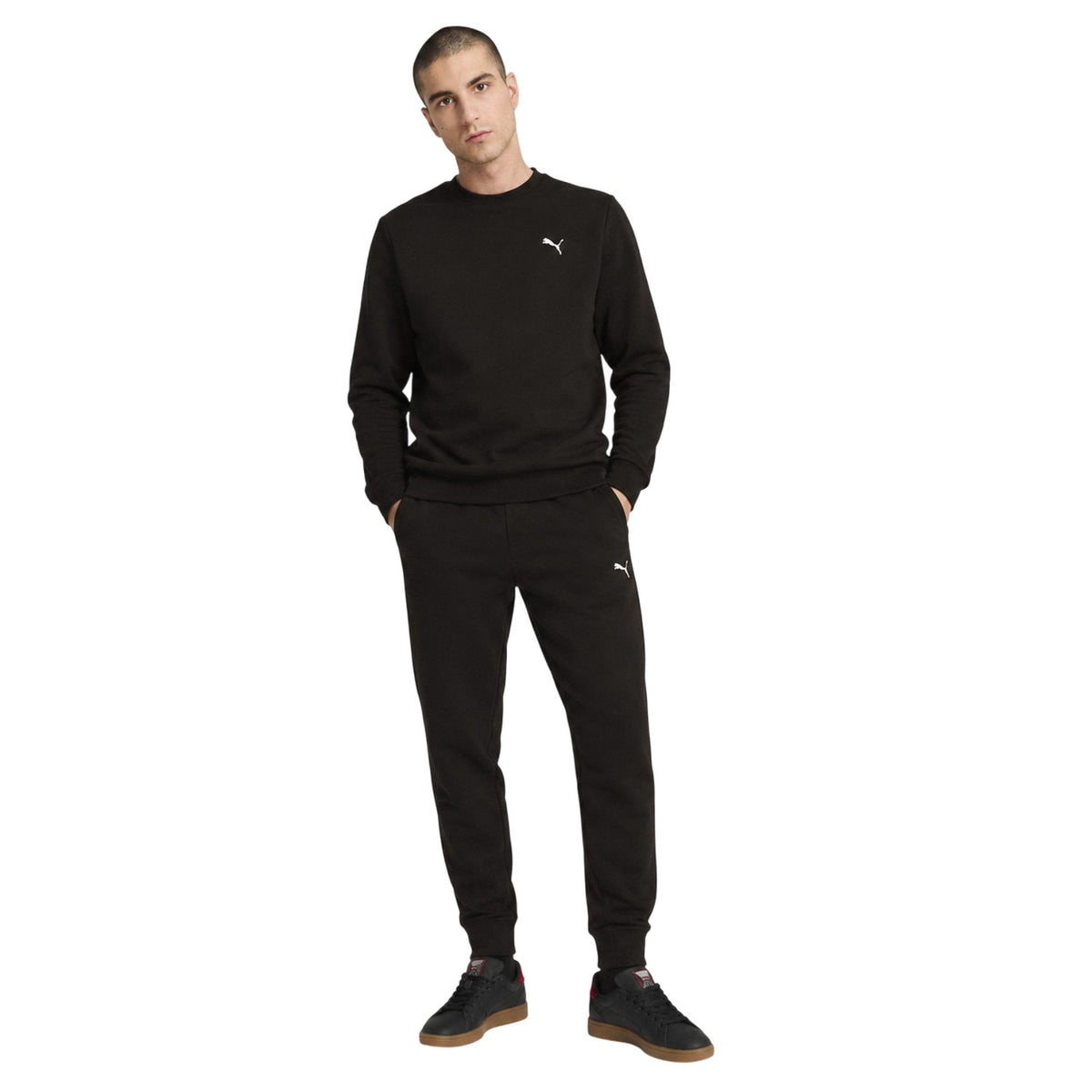 Puma Black - Side - Puma Mens ESS Fleece Sweatshirt