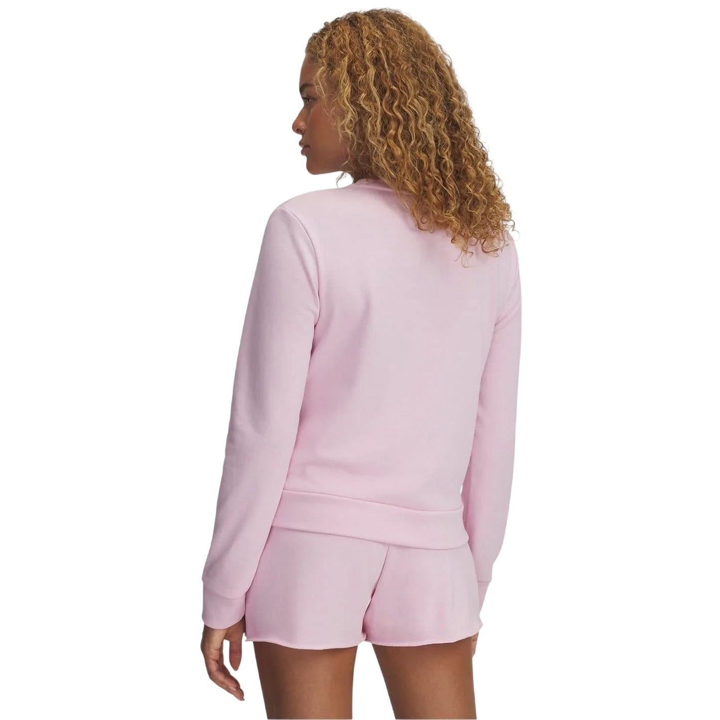 Pink - Back - Under Armour Womens-Ladies Rival Terrycloth Sweatshirt