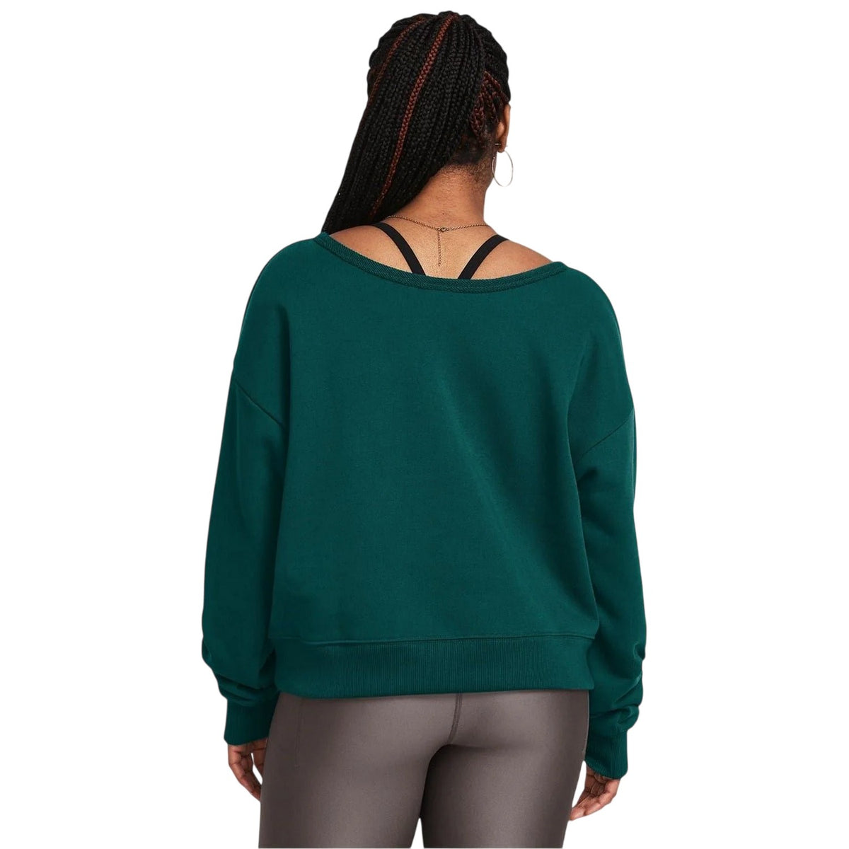 Blue - Lifestyle - Under Armour Womens-Ladies Project Rock Terrycloth Relaxed Fit Sweatshirt