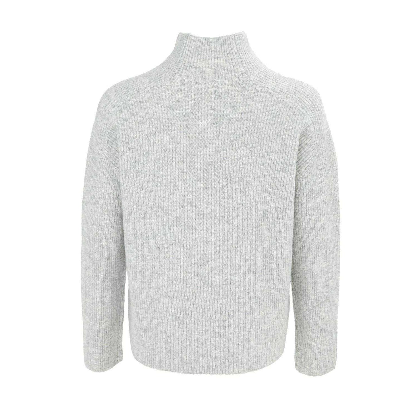 Light Grey - Back - Miso Womens-Ladies Ribbed Jumper
