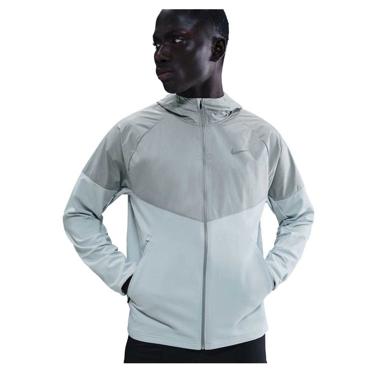 Platinum - Side - Nike Mens Miler Running Hooded Jacket