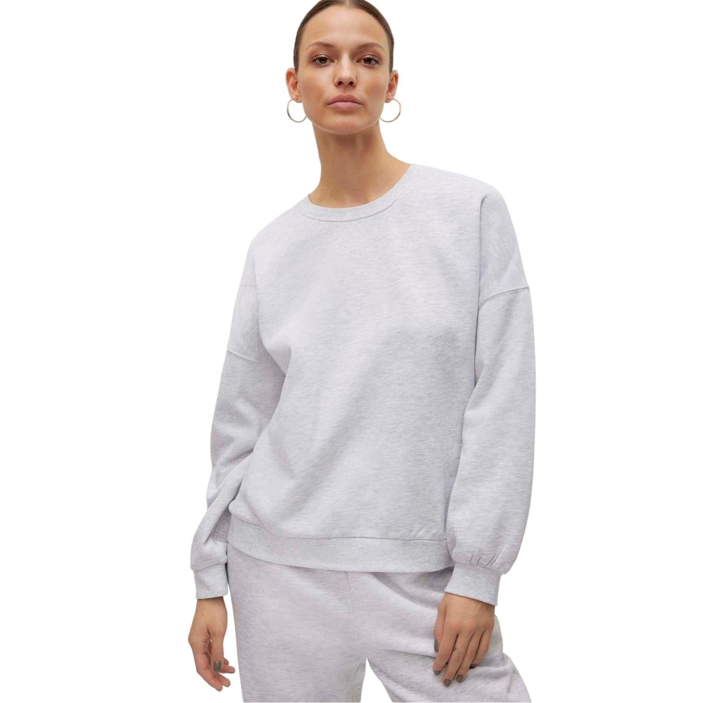 Light Grey Melange - Side - Vero Moda Womens-Ladies Oversized Sweatshirt