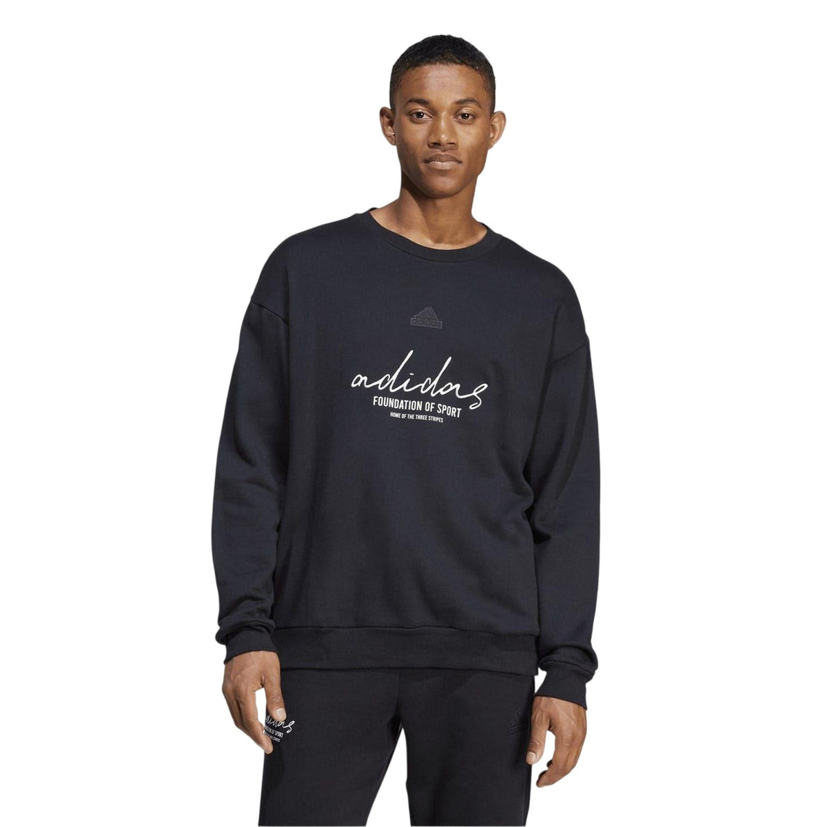 Black - Side - Adidas Mens Crew Neck Sweatshirt