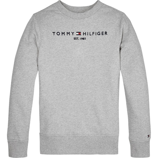Grey - Front - Tommy Hilfiger Childrens-Kids Signature Logo Sweatshirt