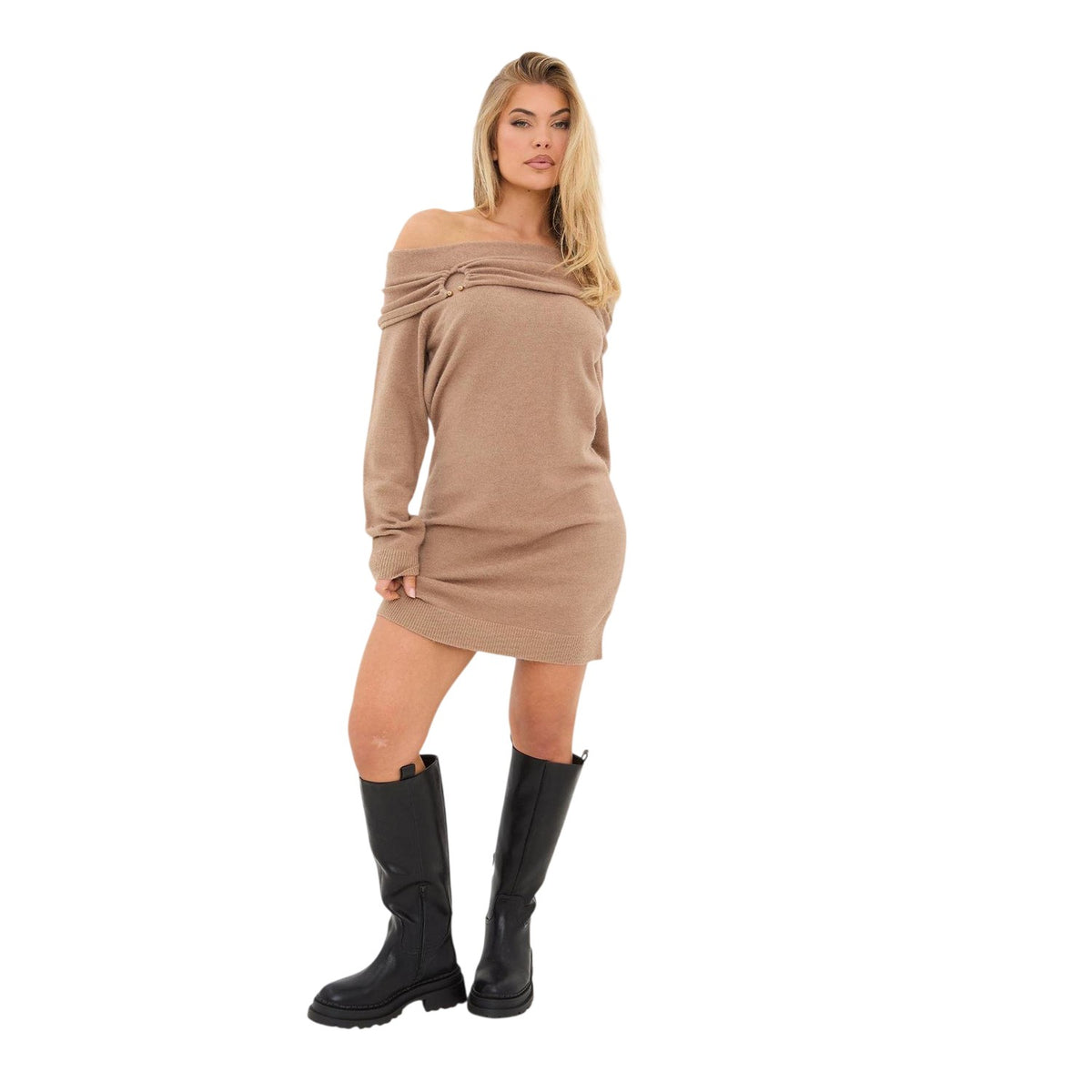 Mocha - Side - I Saw It First Womens-Ladies Mini Dress