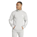 Grey - Side - Adidas Mens Future Icons Striped Half Zip Sweatshirt