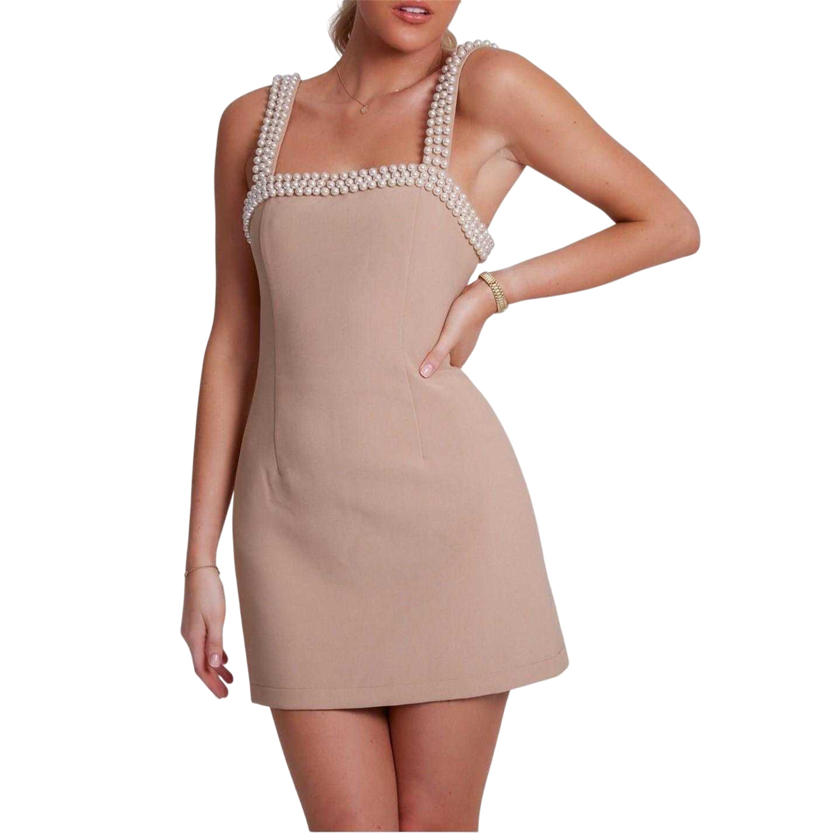 Camel - Back - Odd Muse Womens-Ladies The Ultimate Pearl Mini Dress