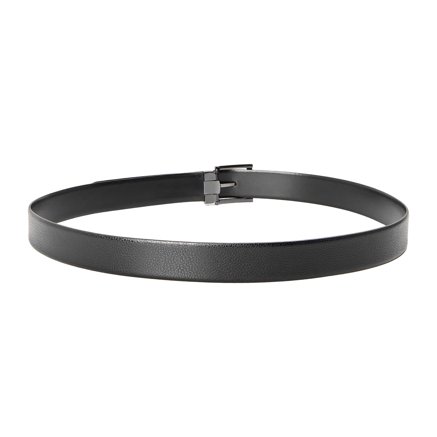 Black - Back - Boss Mens Logo Leather Pin Dress Belt