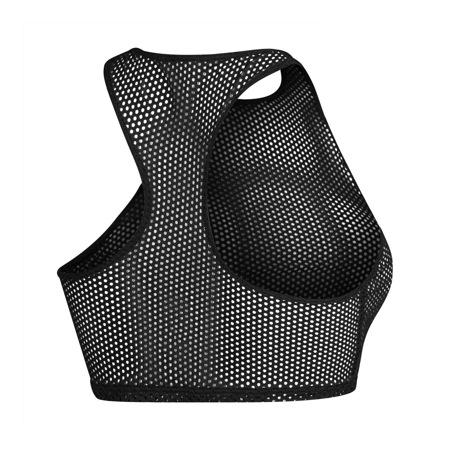 Grey - Back - Speedo Womens-Ladies Mesh Crop Top