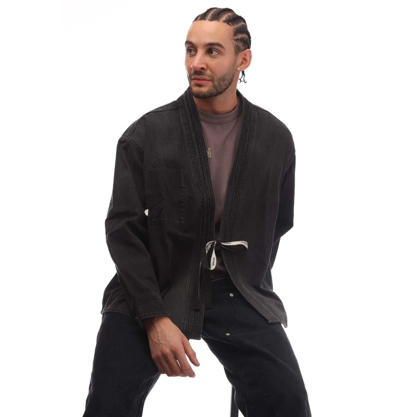 Black - Lifestyle - Ambush Unisex Adult Kimono Denim Shirt