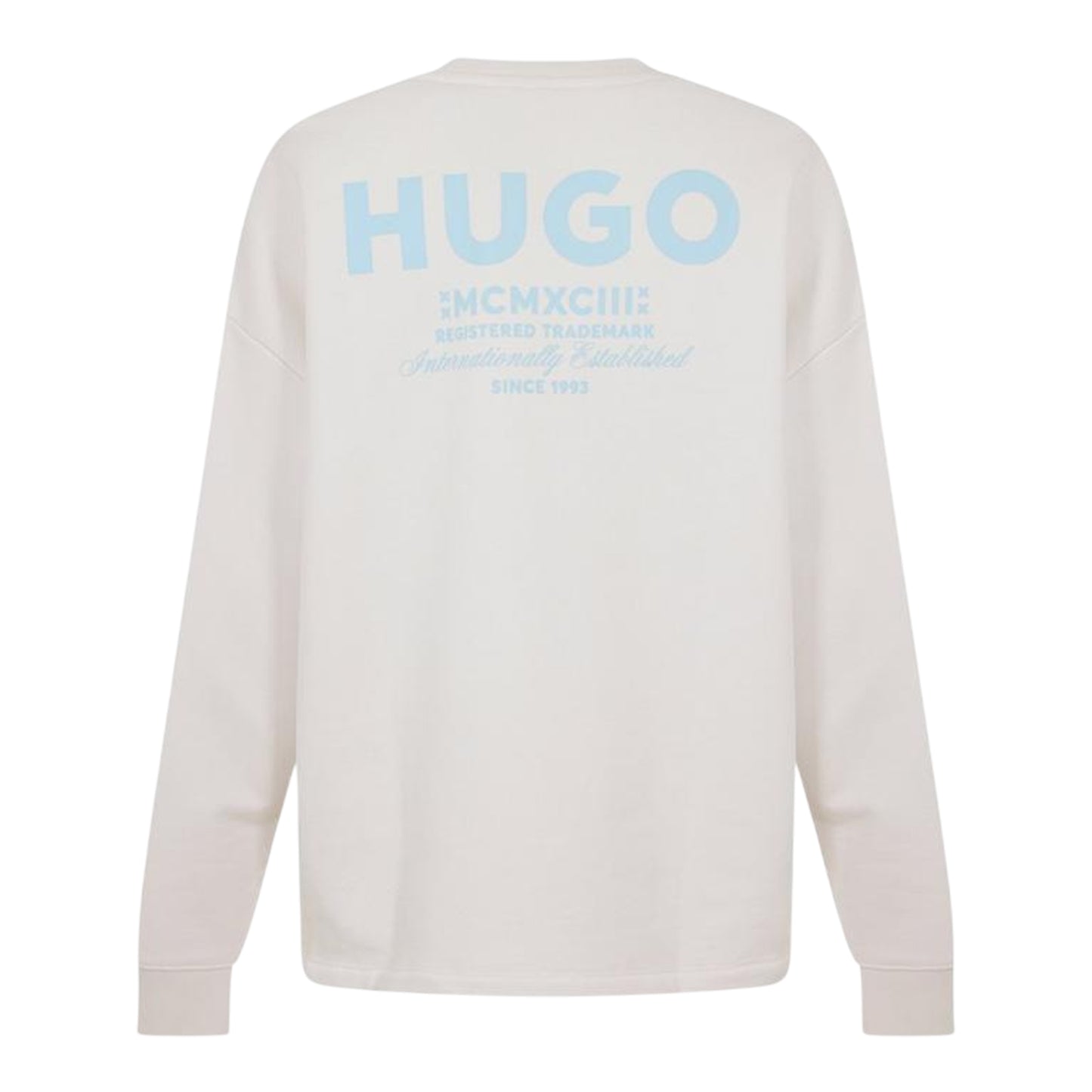 White - Back - Hugo Mens Naviu Back Print Sweatshirt
