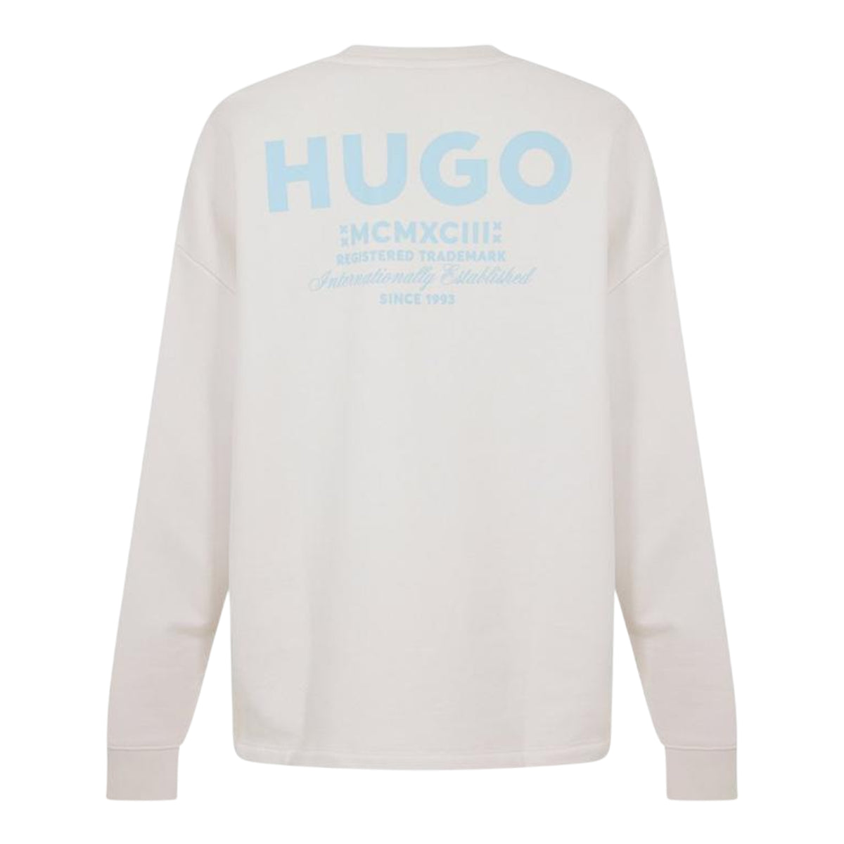 White - Back - Hugo Mens Naviu Back Print Sweatshirt